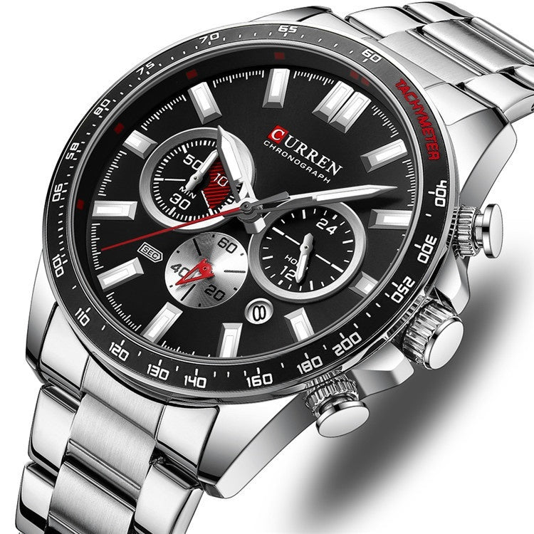 Curren 8418 steel Chronograph watch for Men