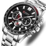 Curren 8418 steel Chronograph watch for Men