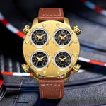 Oulm 9153 Large dial multi time zone Quartz Watch for Men Oulm