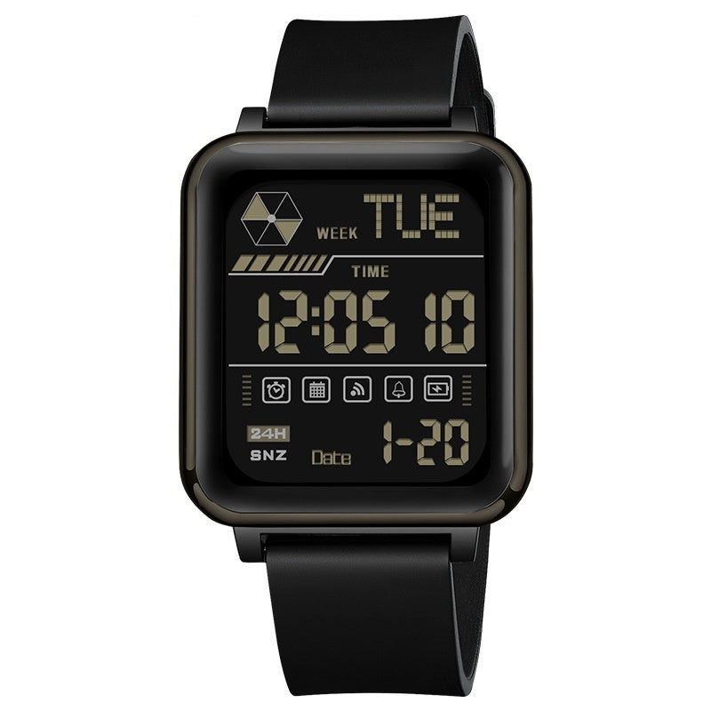 Sanda 6159 Square Stopwatch Multifunctional Waterproof Digital Sports Watch for Men