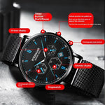 Poedagar P365 Waterproof Luminous Multifunctional Sports Quartz Watch for Men