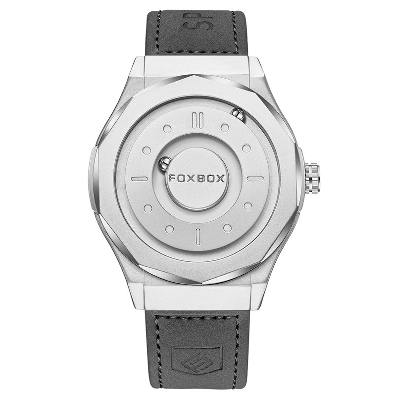 Foxbox Creative Personality Magnetic Suspension Ball Quartz Watch for Men