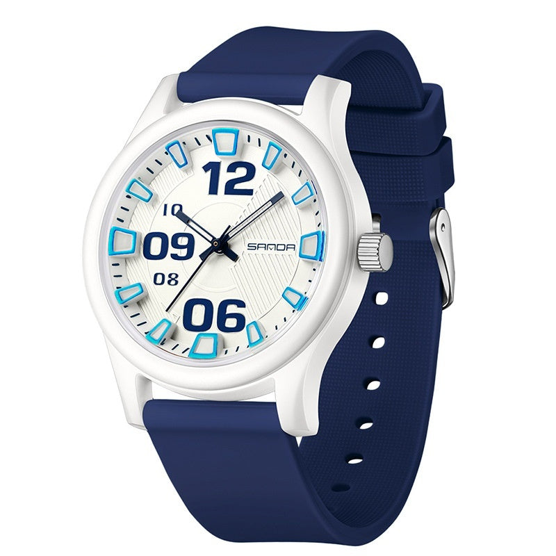 Sanda 3252 Waterproof Silicone Strap Quartz Watch For Teenagers Boys and Girls