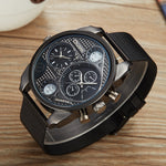 Oulm 9318 steel Mesh Belt Quartz watch for men 50mm dial