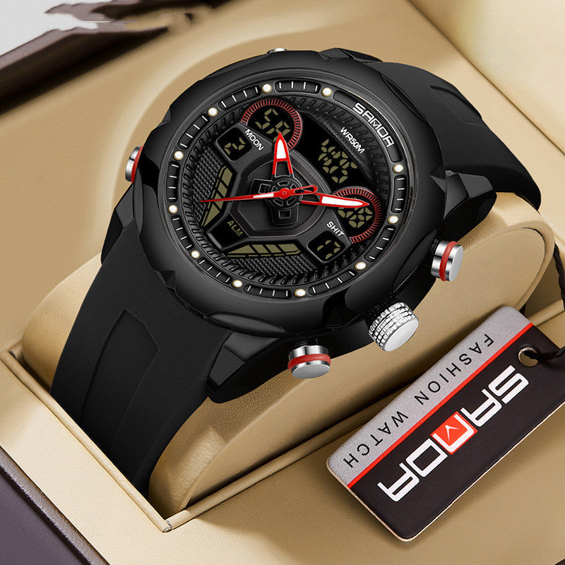 Sanda 9022 Outdoor Fashionable Luminous Waterproof Alarm Clock Electronic watch for men Sanda