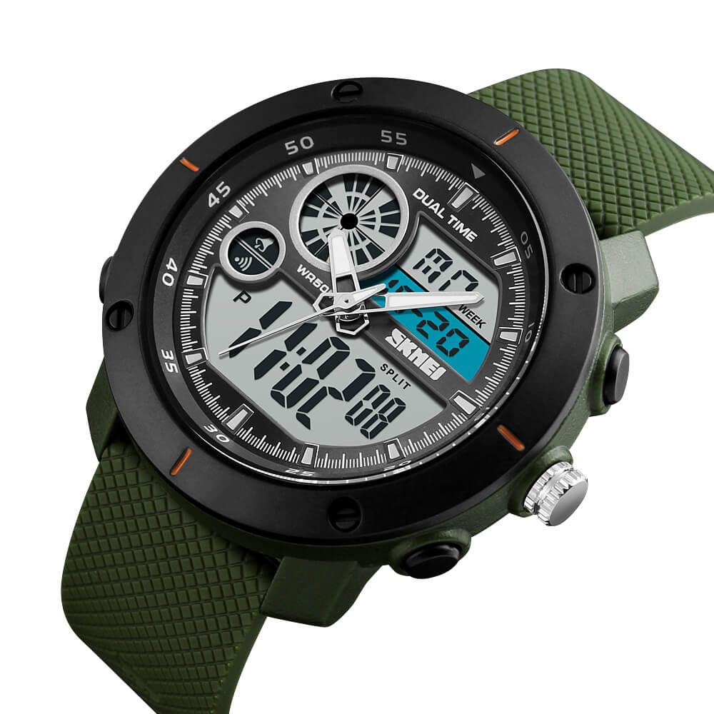 Skmei 1361 Original Analog Digital Big Dial Sport watch for Men Green - Skmeico