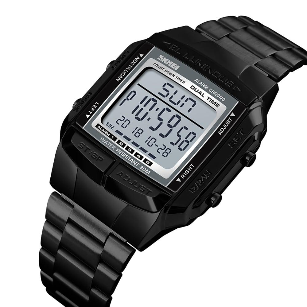 Skmei 1381 Original Digital Steel Body Square Dial Luxury Watch For Men Skmei