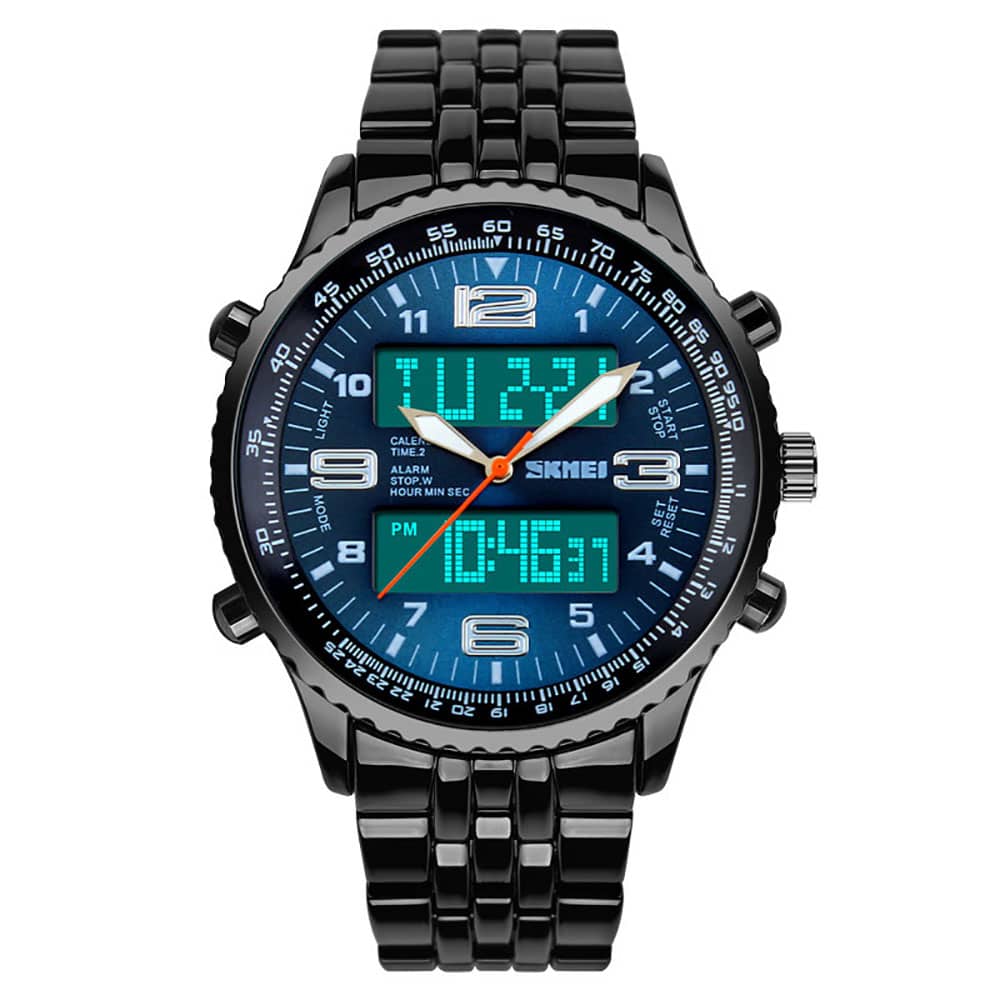 Skmei 1032 Original Analog Digital Big Dial chain watch stopwatch alarm watch for Men Skmei