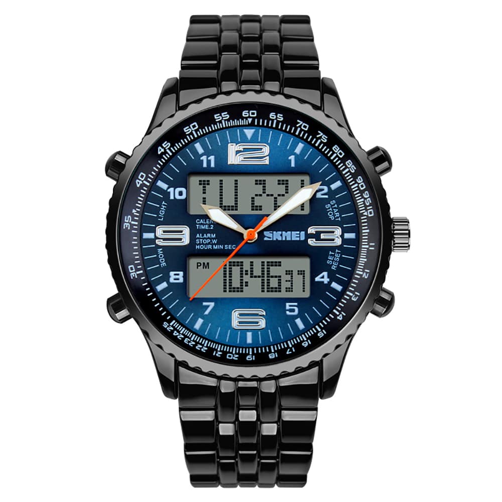 Skmei 1032 Original Analog Digital Big Dial chain watch stopwatch alarm watch for Men Skmei