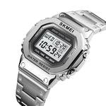 Skmei 1456 Original Digital stainless steel Square dial Multifunction watch for Men Skmei