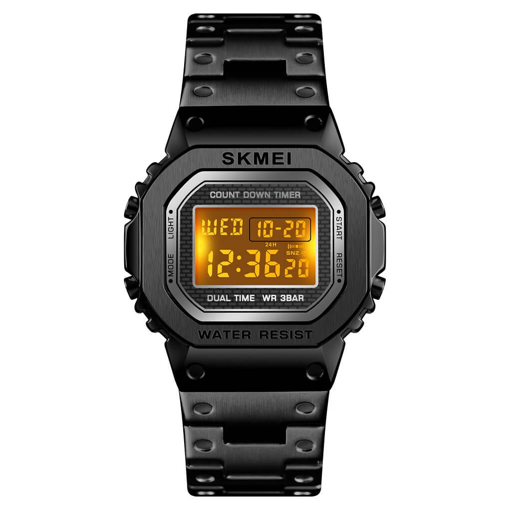 Skmei 1456 Original Digital stainless steel Square dial Multifunction watch for Men - Skmeico