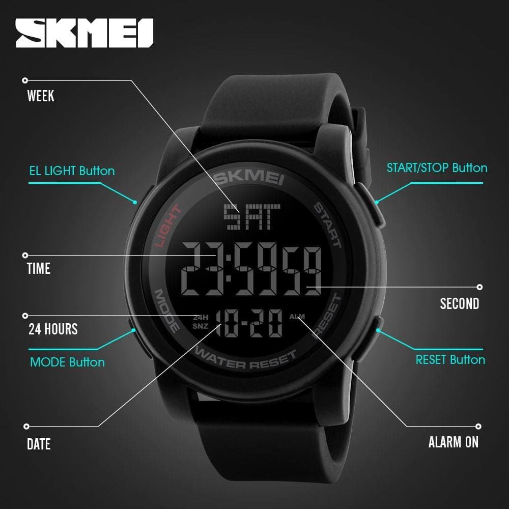 Skmei 1257 Original Digital Round waterproof watch for Men Skmei