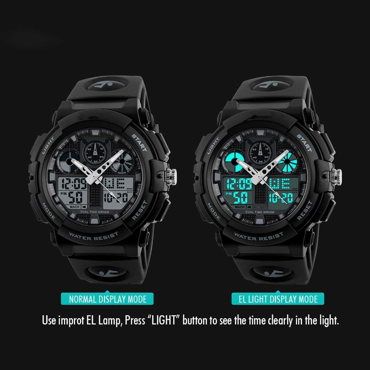 Skmei 1270 Original Analog Digital Multifunction Watch Waterproof wrist watch for Men Skmei